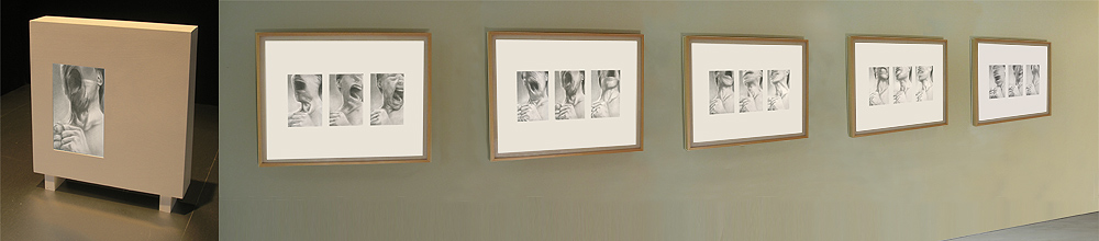 Blur, graphite animation, 24 stills, installation view