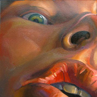 Face - Oil painting portrait on paper by Scott Hutchison