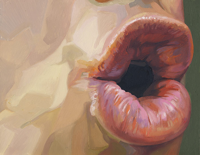 Painting of my mouth with an open mouth