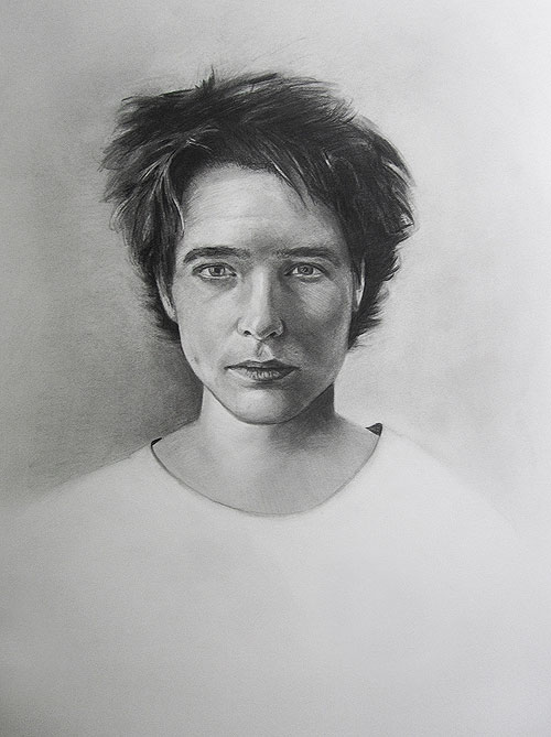 A detailed realistic portrait drawing