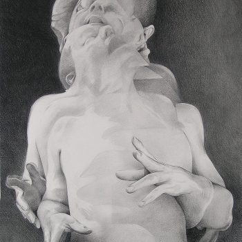 Figure drawing torso, layered and illustrating movement