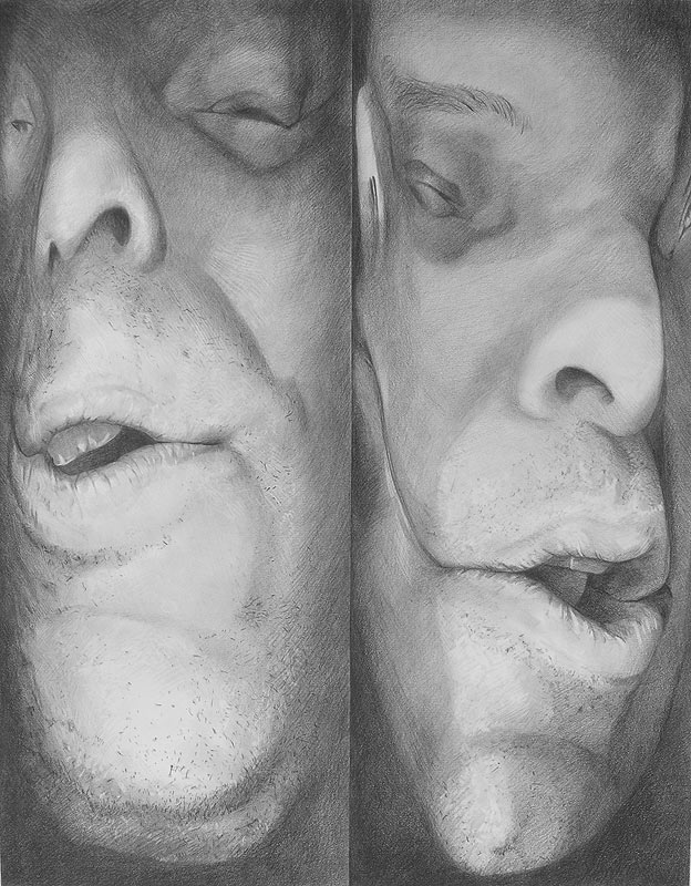 Drawing of Two faces squished together