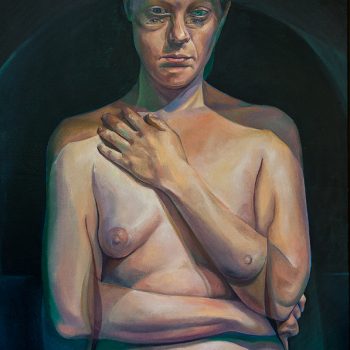 A Moment Between by Scott Hutchison - Oil painting - A woman with moving pose - Finished