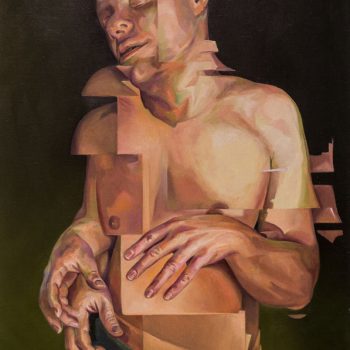 Shift is a broken Figurative painting. A self portrait of Scott Hutchison
