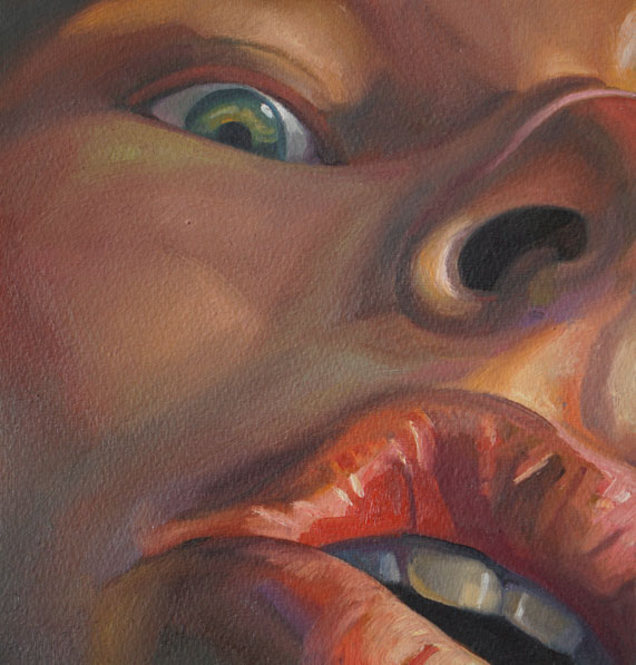 A whimsical cropped composition color study of my lips eyes and nose