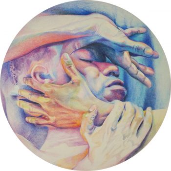 Circular color pencil titled Letting Go by Scott Hutchison