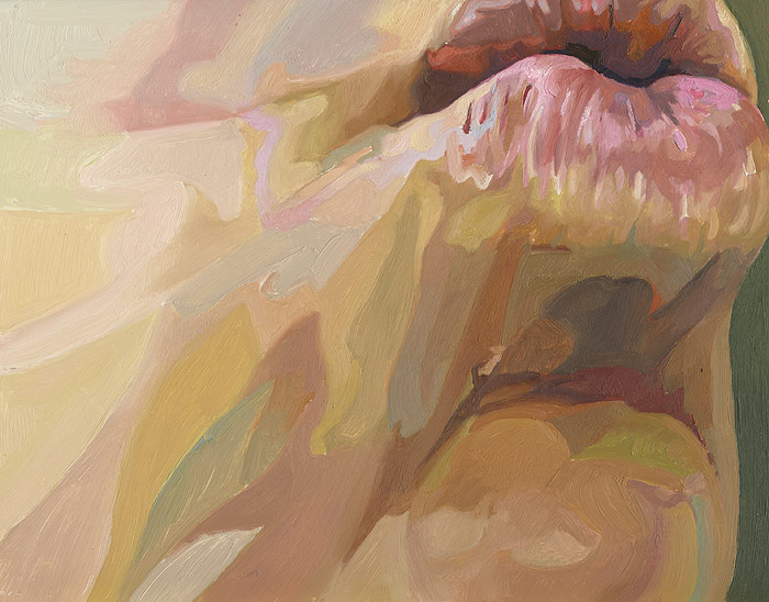 Painting of my mouth with pursed lips